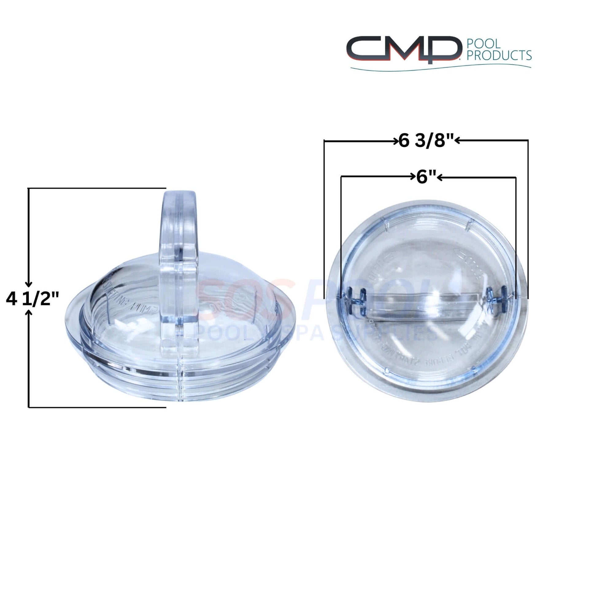 CMP Strainer Cover Lid for Pentair Challenger Pumps dimensions 6 3/8" x 6" x 4 1/2" - SOS Pool.