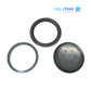AquaStar 10" Round Suction Outlet Cover CC10103 in gray, showcasing 3 parts for SOS Pool safety. Ideal pool supplies for swimming pools.