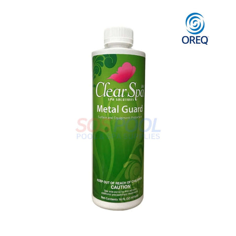 Clear Spa Metal Guard CSLMGPT12 16 oz for spa surface protection, scale buildup prevention by SOS Pool.