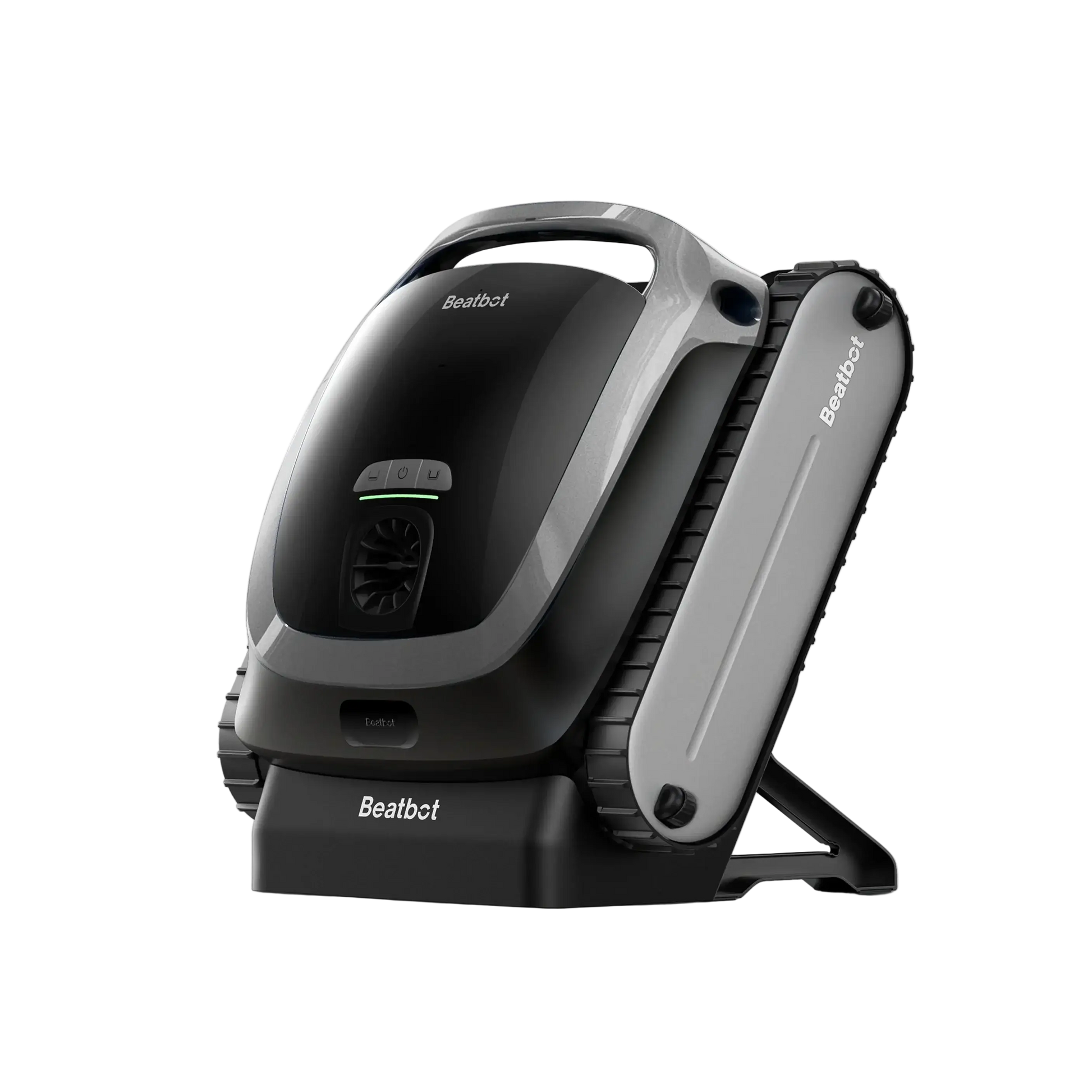 Beatbot P300 Cordless Robotic Pool Cleaner in black and gray, showcasing its design for easy handling and efficient pool cleaning.