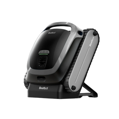 Beatbot P300 Cordless Robotic Pool Cleaner in black and gray, showcasing its design for easy handling and efficient pool cleaning.