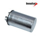 DiversiTech 37250R Motor Run Capacitor 25uF shown from side, metal casing, essential for HVAC and pool supplies.