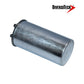 DiversiTech Motor Run Capacitor 50uF 37500R shown from the side, featuring metal body for HVAC and pool applications.