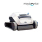 Dolphin | E10 Robotic Pool Cleaner | 99996133-USF in white, showcasing front view and tank design for easy pool cleaning.