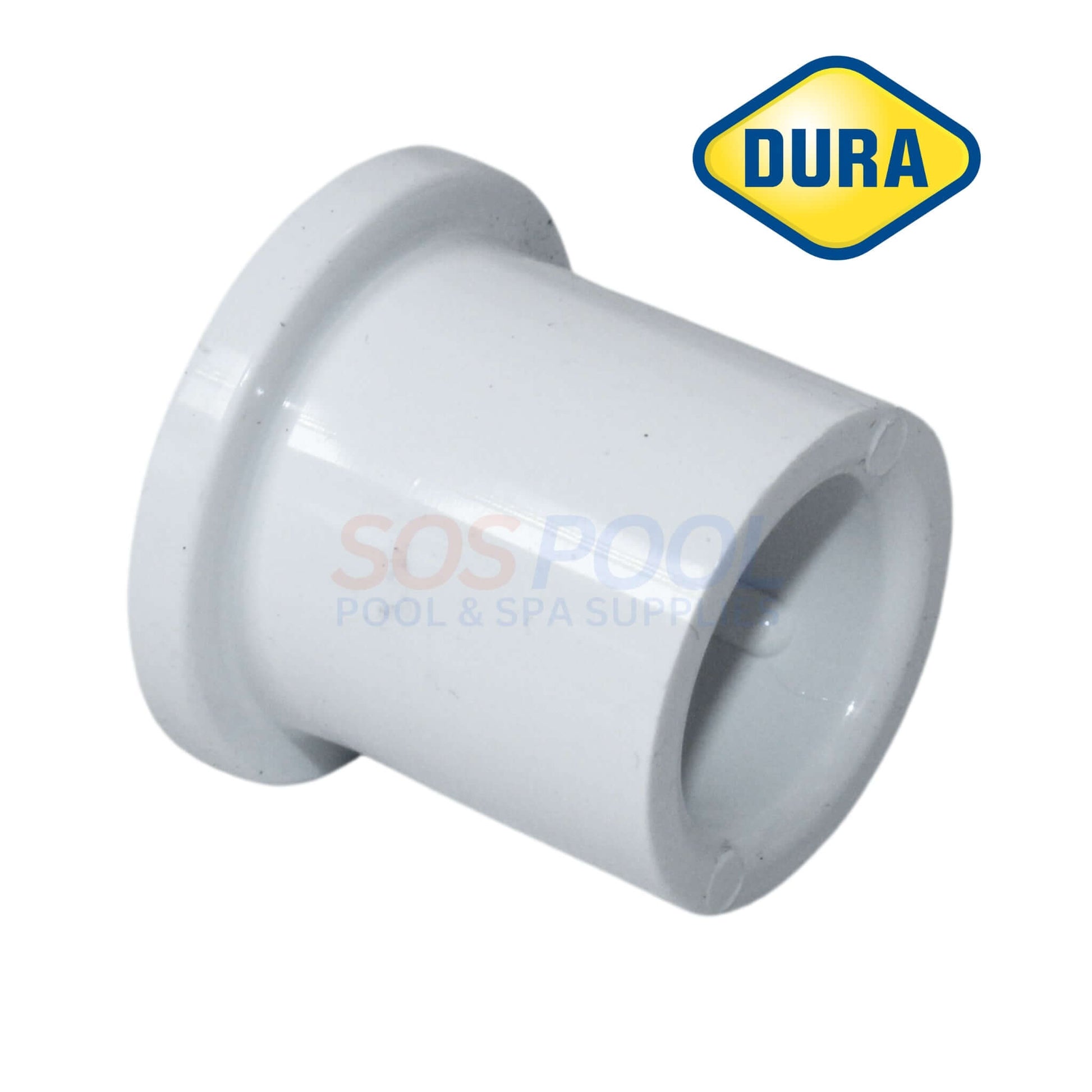 Dura Plastic Reducer Bushing, 3/4" x 1/4" PVC fitting, part number 438-098BC, from SOS Pool.