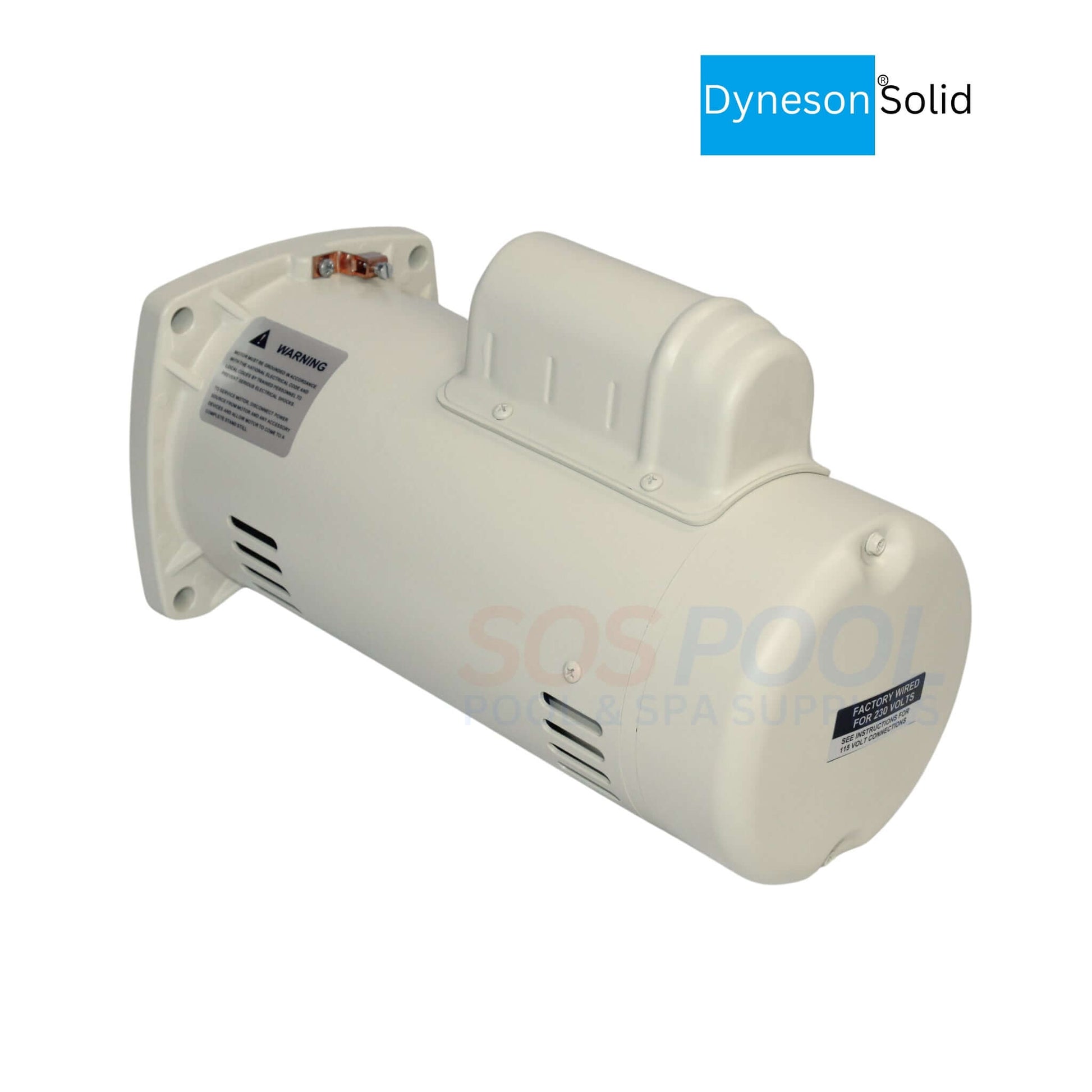 Dyneson 0.75 HP motor compatible with SuperFlo and WhisperFlo pumps, from SOS Pool, durable design for efficiency.