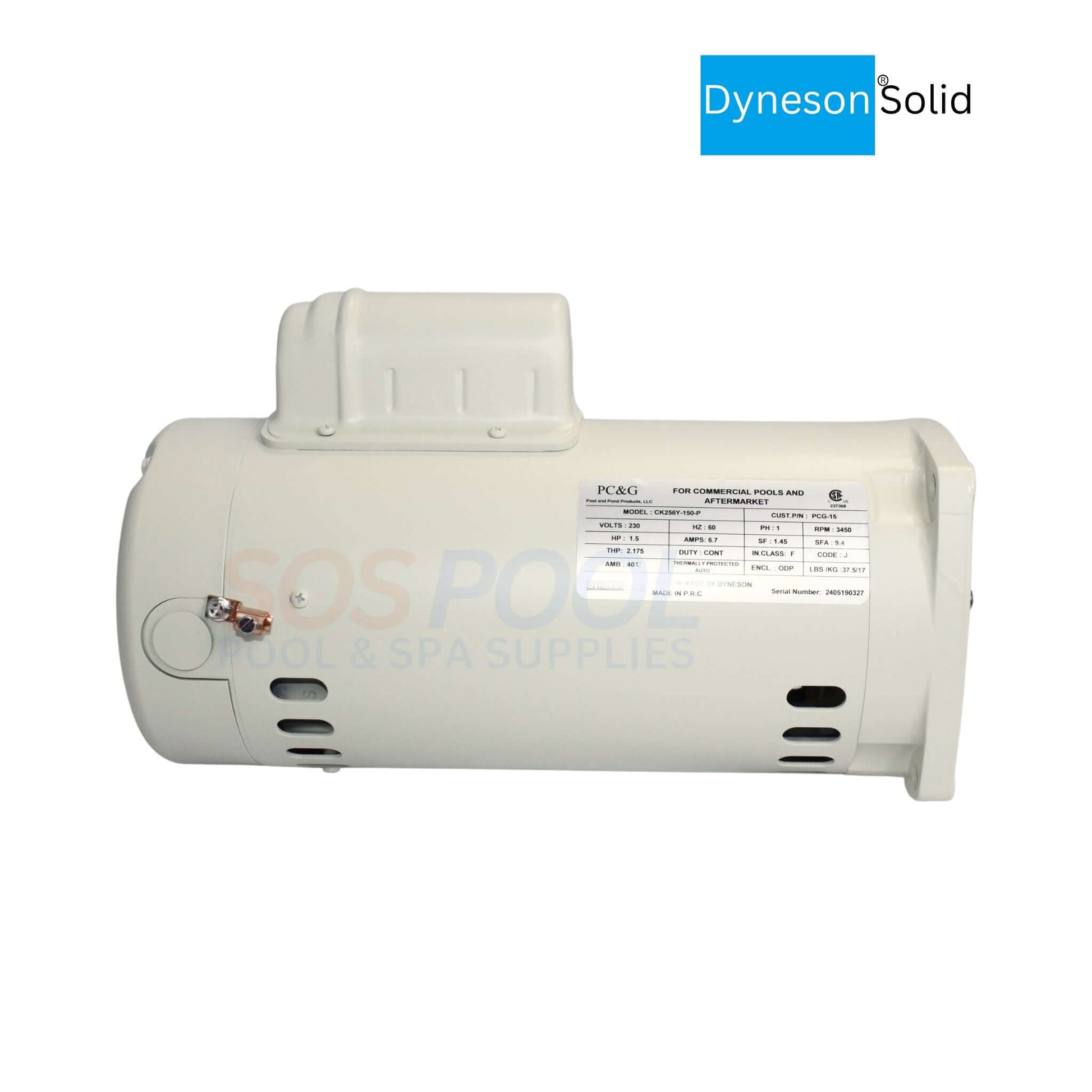 Dyneson 1.5 HP Motor PCG-15 for SuperFlo and WhisperFlo Pumps | Almond | SOS Pool Supplies