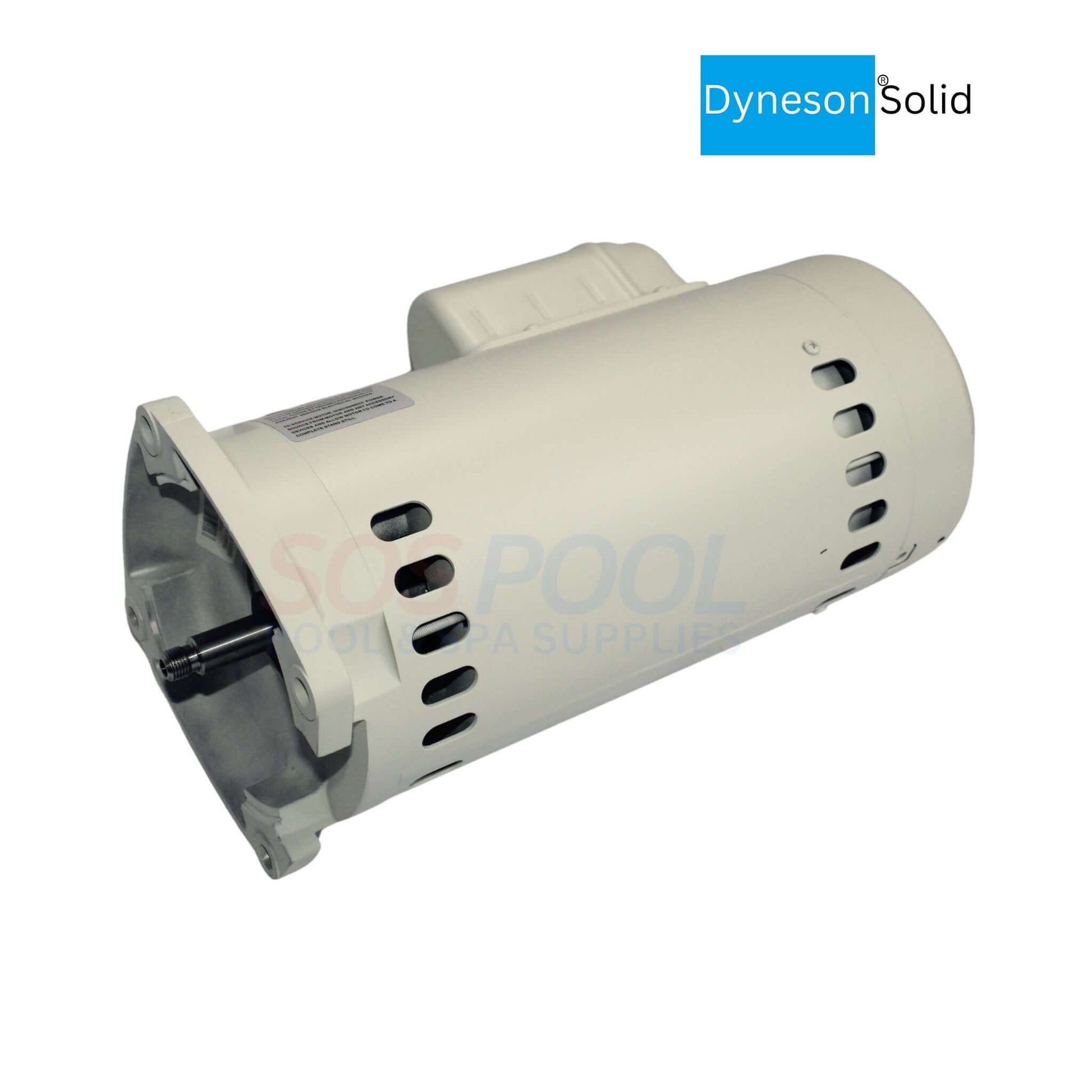 Dyneson 1.5 HP Motor PCG-15 for SuperFlo and WhisperFlo Pumps by SOS Pool, durable almond-colored design.