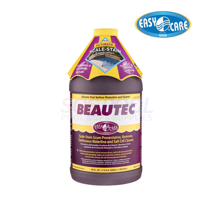 EasyCare Beautec Salt Cell & Tile Stain/Scale Cleaner 64oz | 22064 in purple bottle, pool cleaning solution, effective against calcium scale.