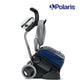 Polaris EPIC™ 8640 Robotic Pool Cleaner FEPIC8640 with caddy, side view, showcasing advanced design for effective pool cleaning.