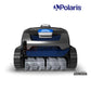 Polaris EPIC™ 8640 Robotic Pool Cleaner FEPIC8640, black and blue, front view, designed for effective in-ground pool cleaning.