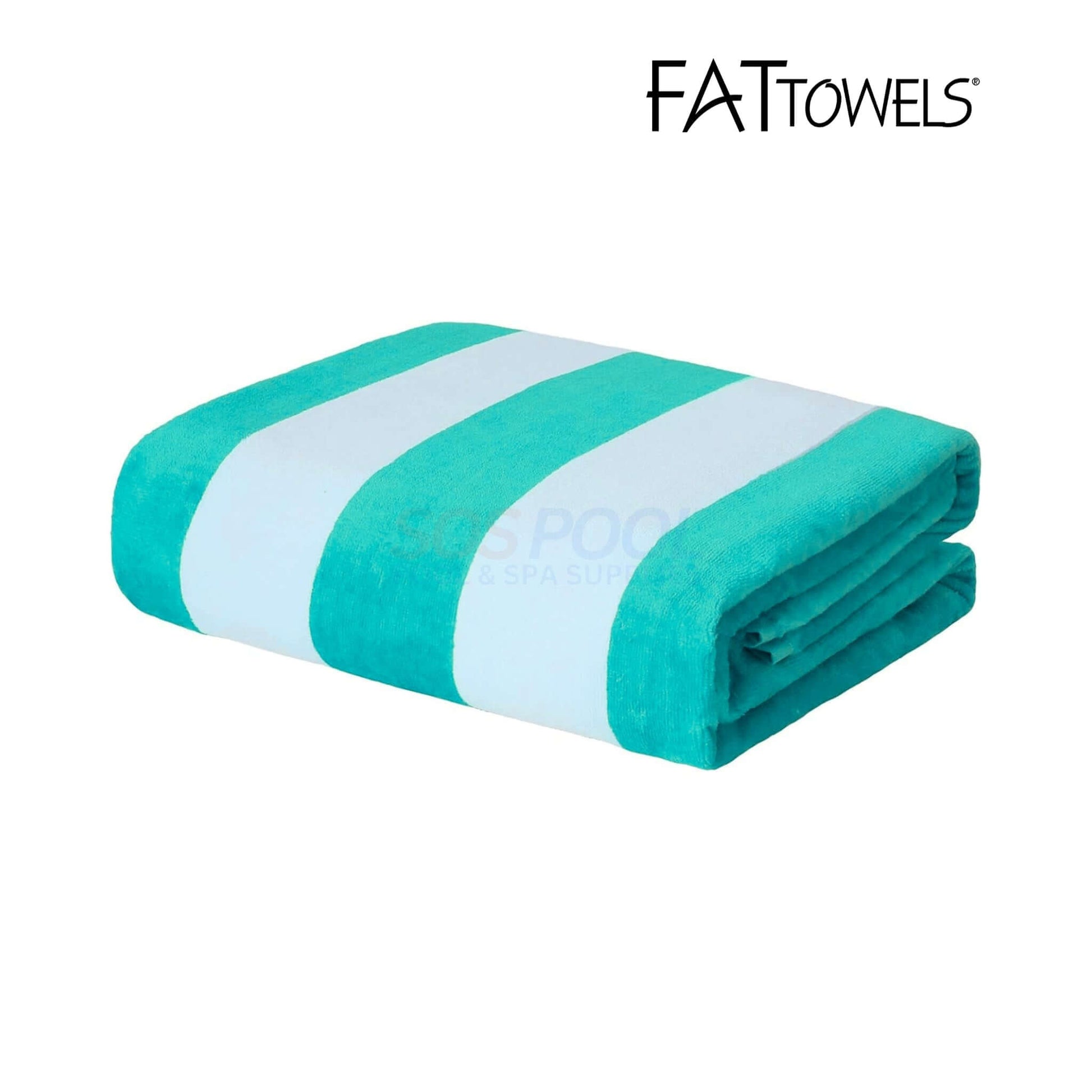 FatTowel Cabana Stripe Velour Beach Towel, 35" x 60", plush cotton, quick-drying, SOS Pool, SKU: FatTowels