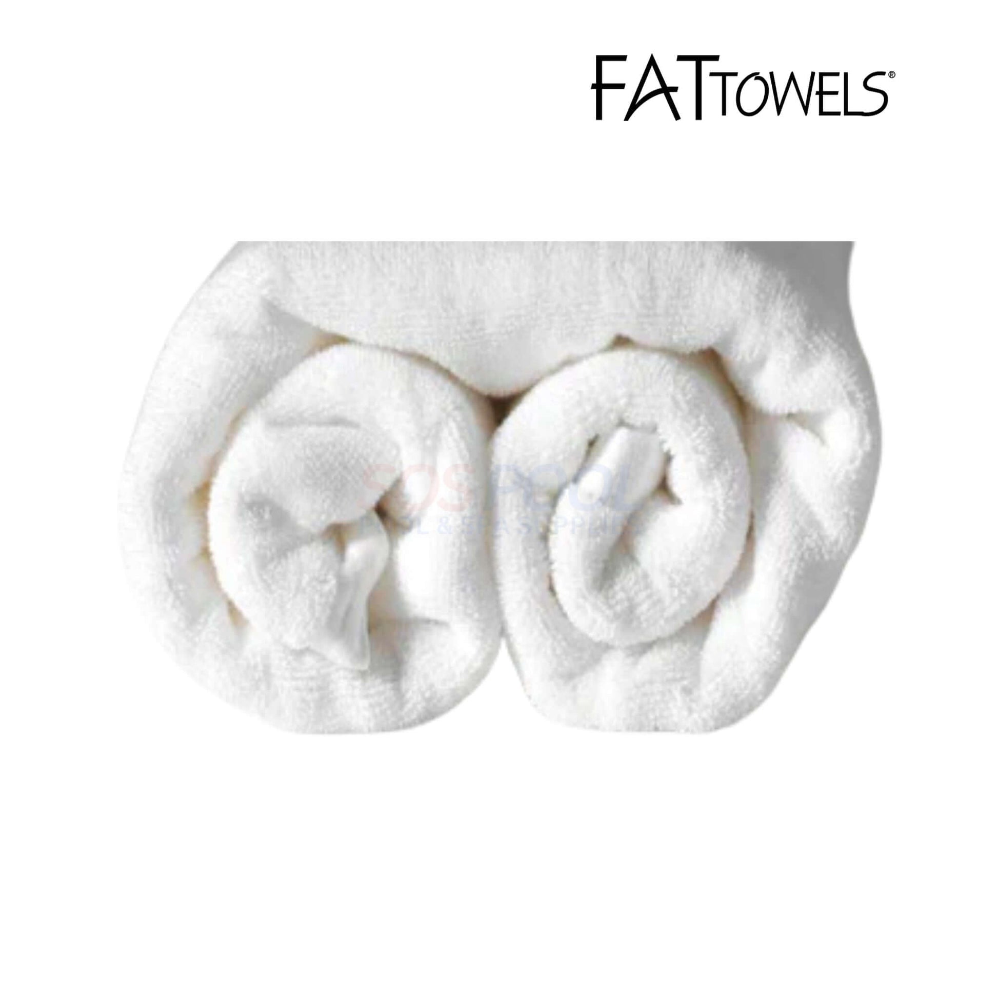 FatTowels white fluffy beach towel rolls, perfect for beach or pool use, 35" x 70", FT30-W.