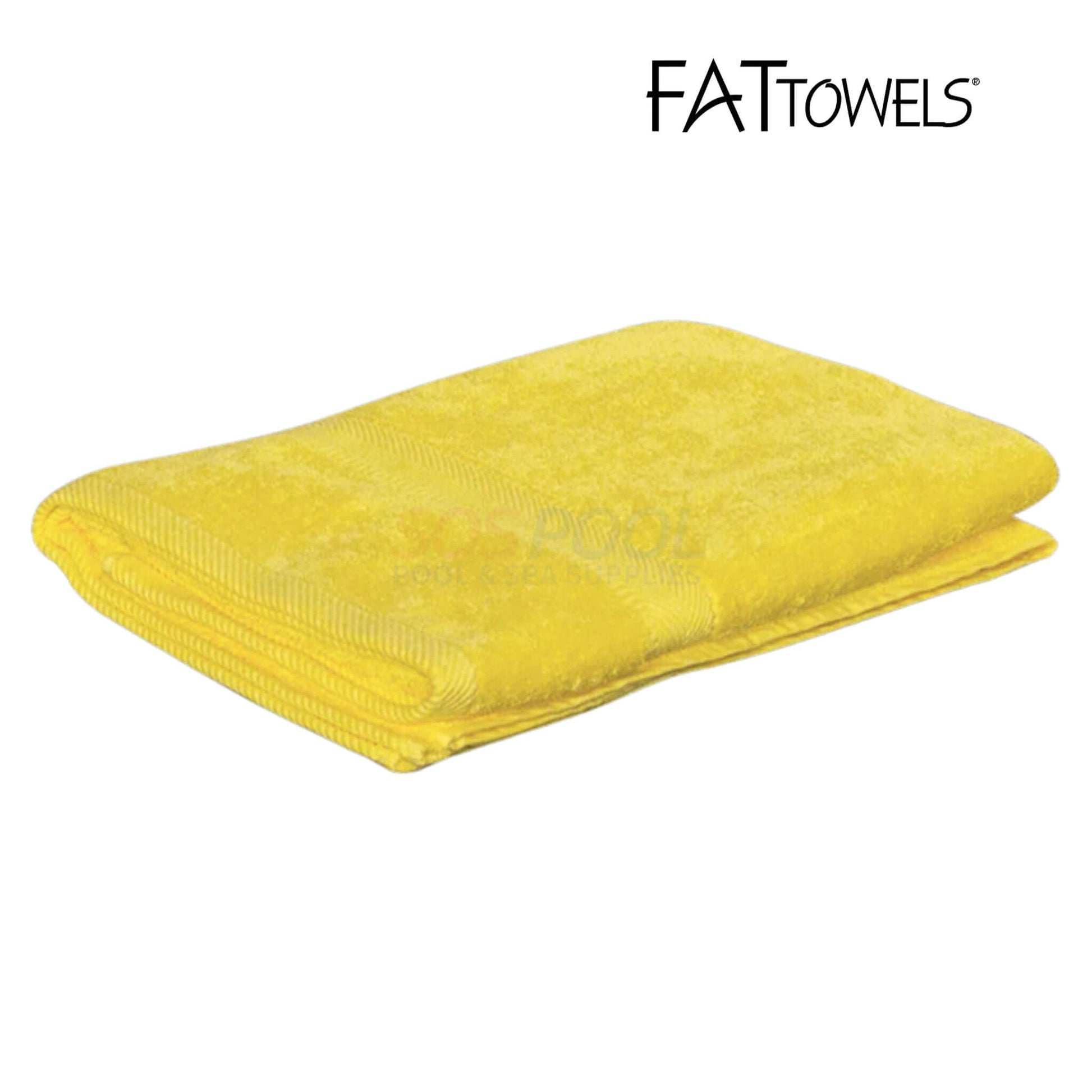 FatTowels FT20 Big & Bright Terry Towel in vibrant yellow, 35" x 65"; perfect for beach, pool, and everyday use. SKU: FT20.