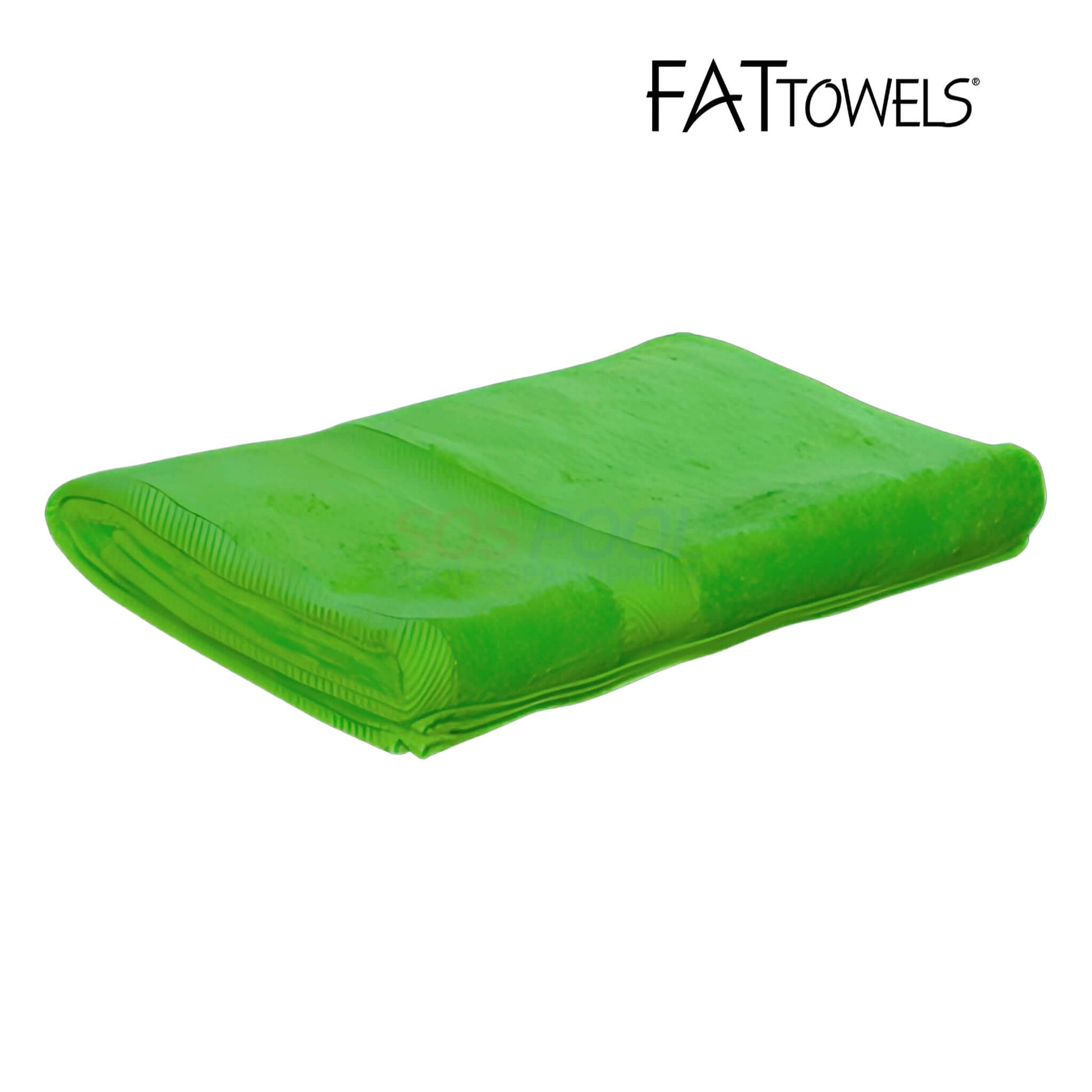 FatTowels FT20 Big & Bright Terry Towel in vibrant green, oversized 35" x 65", ideal for SOS Pool. SKU: FT20.