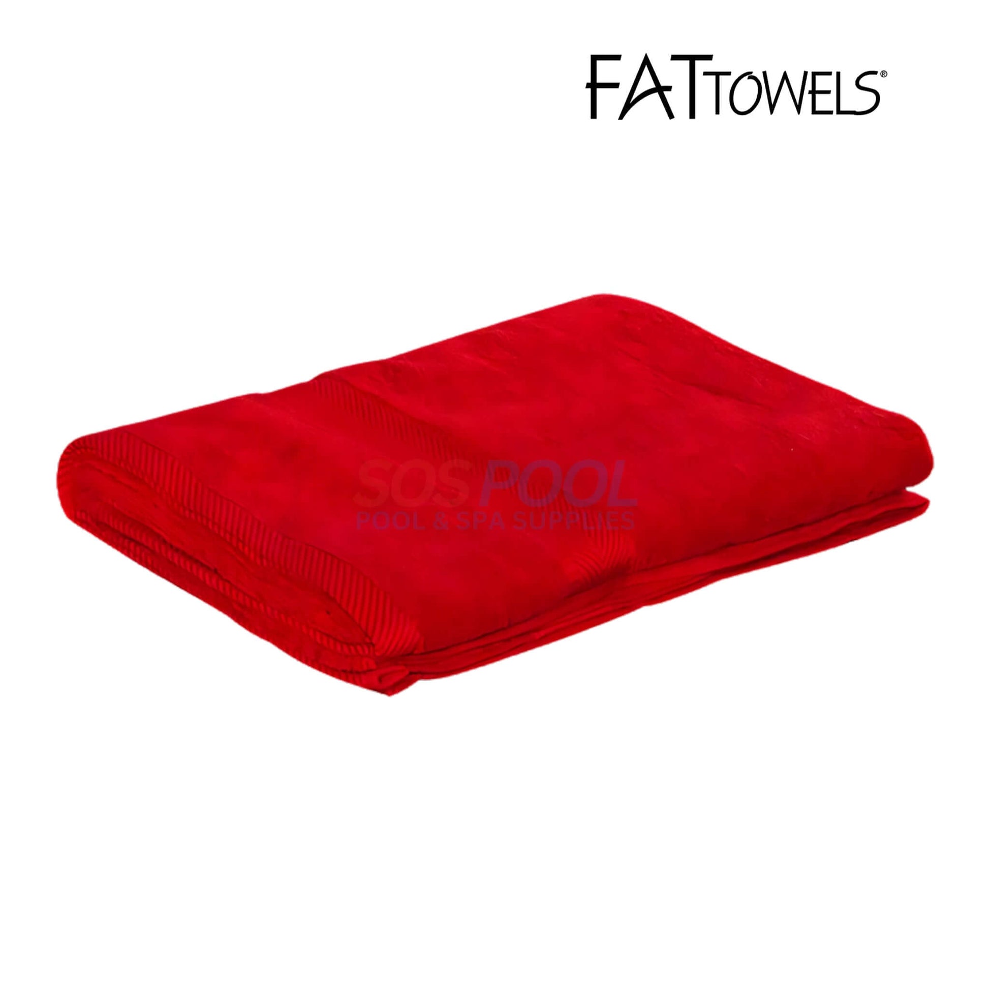 FatTowels FT20 Towel, oversized 35" x 65", plush red terry towel, ideal for beach and pool, SOS Pool.