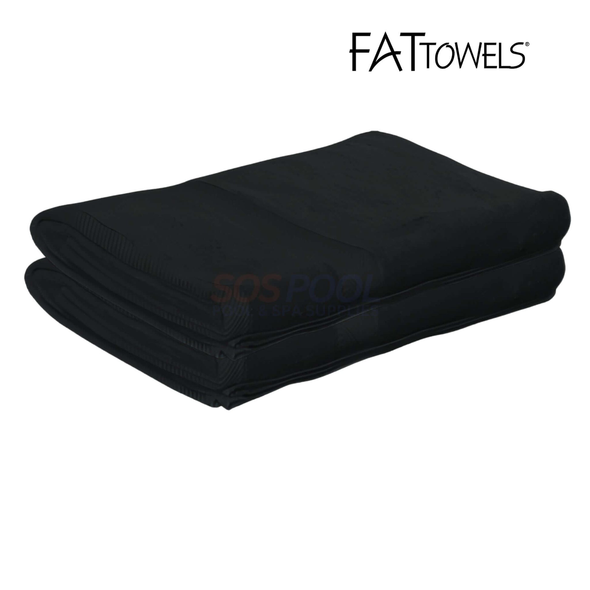 FatTowels FT35 Beach Towel in Black, Kingsized Velour 36" x 72" | SOS Pool - Perfect for beach and outdoor use.