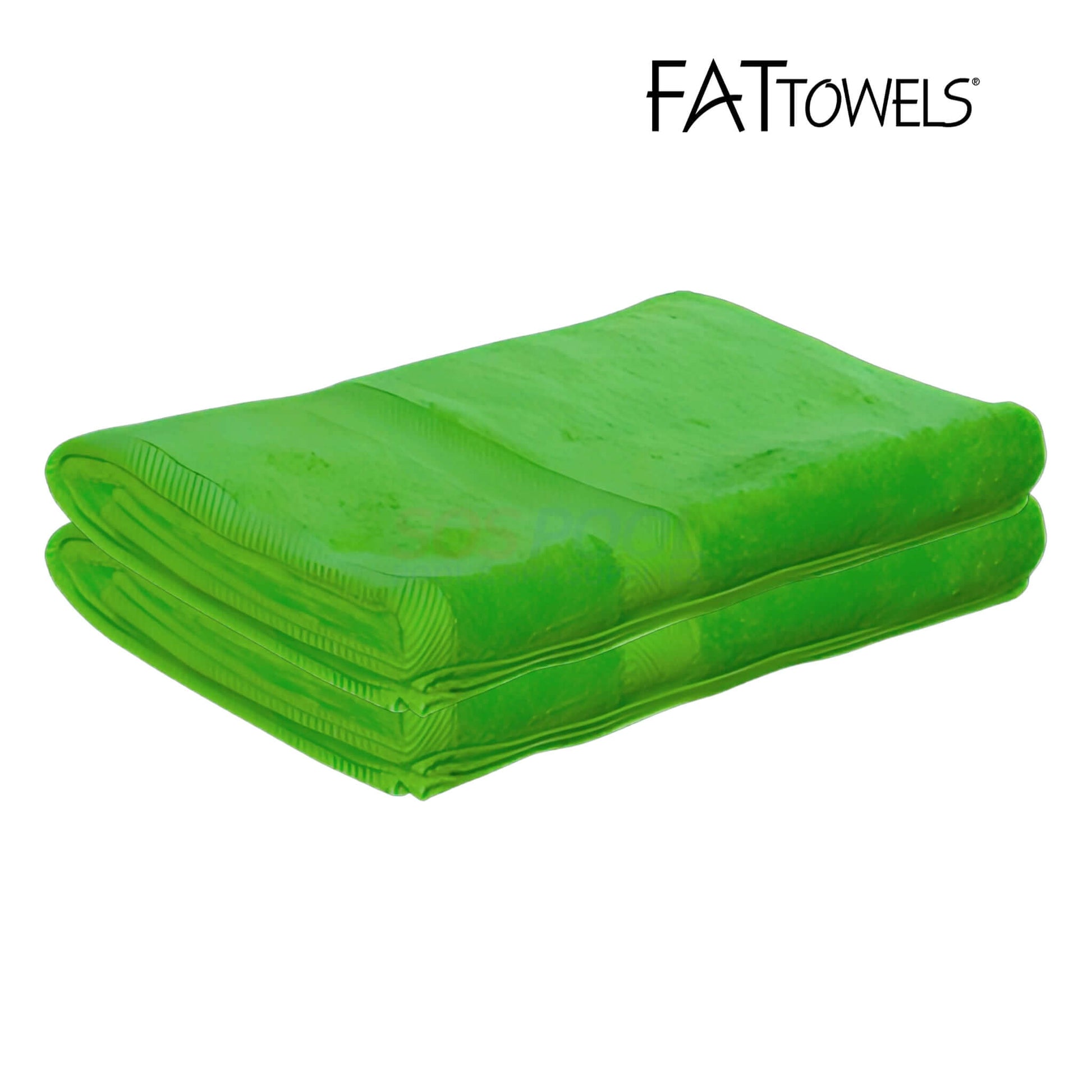 FatTowels FT35 Kingsized Velour Beach Towel in vibrant green, 36" x 72", made for full-body comfort. SKU FT35.