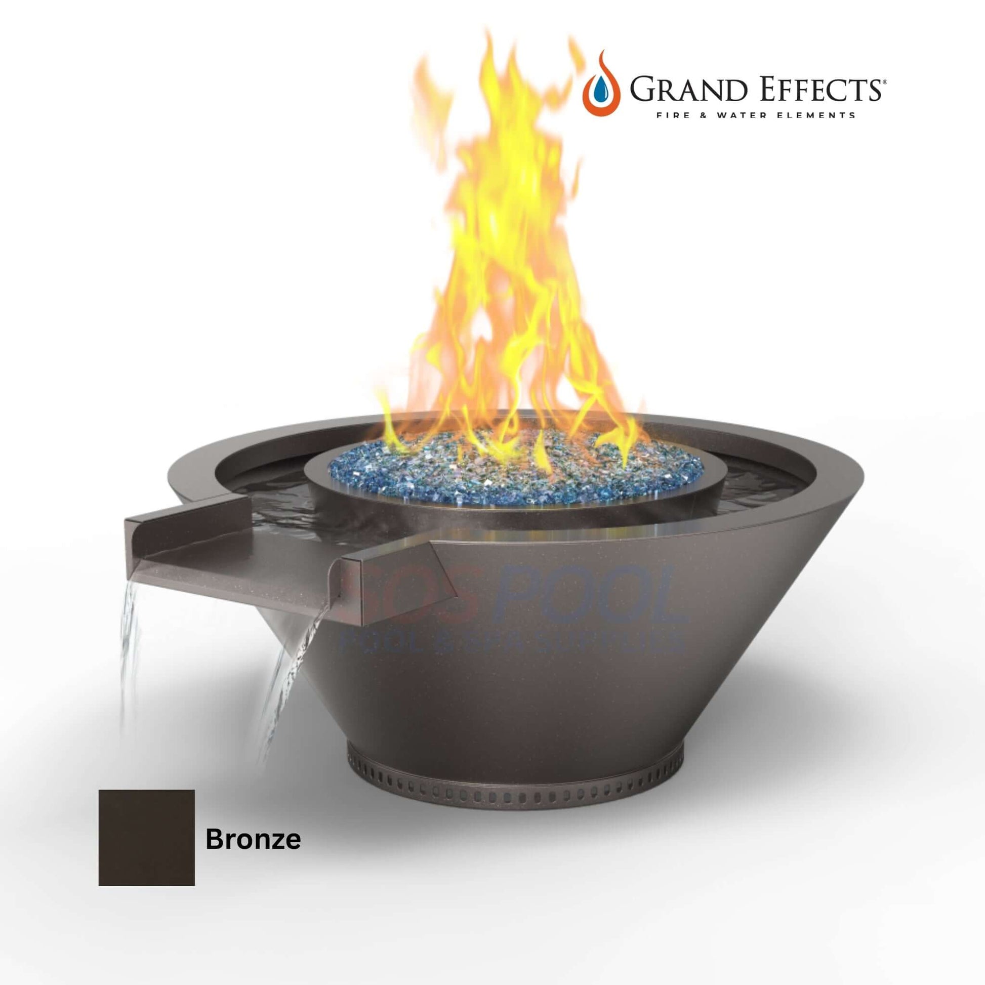 Grand Effects Fire & Water Bowl - Round Essex Artisan Series in Metallic Finish, SKU: SOS Pool