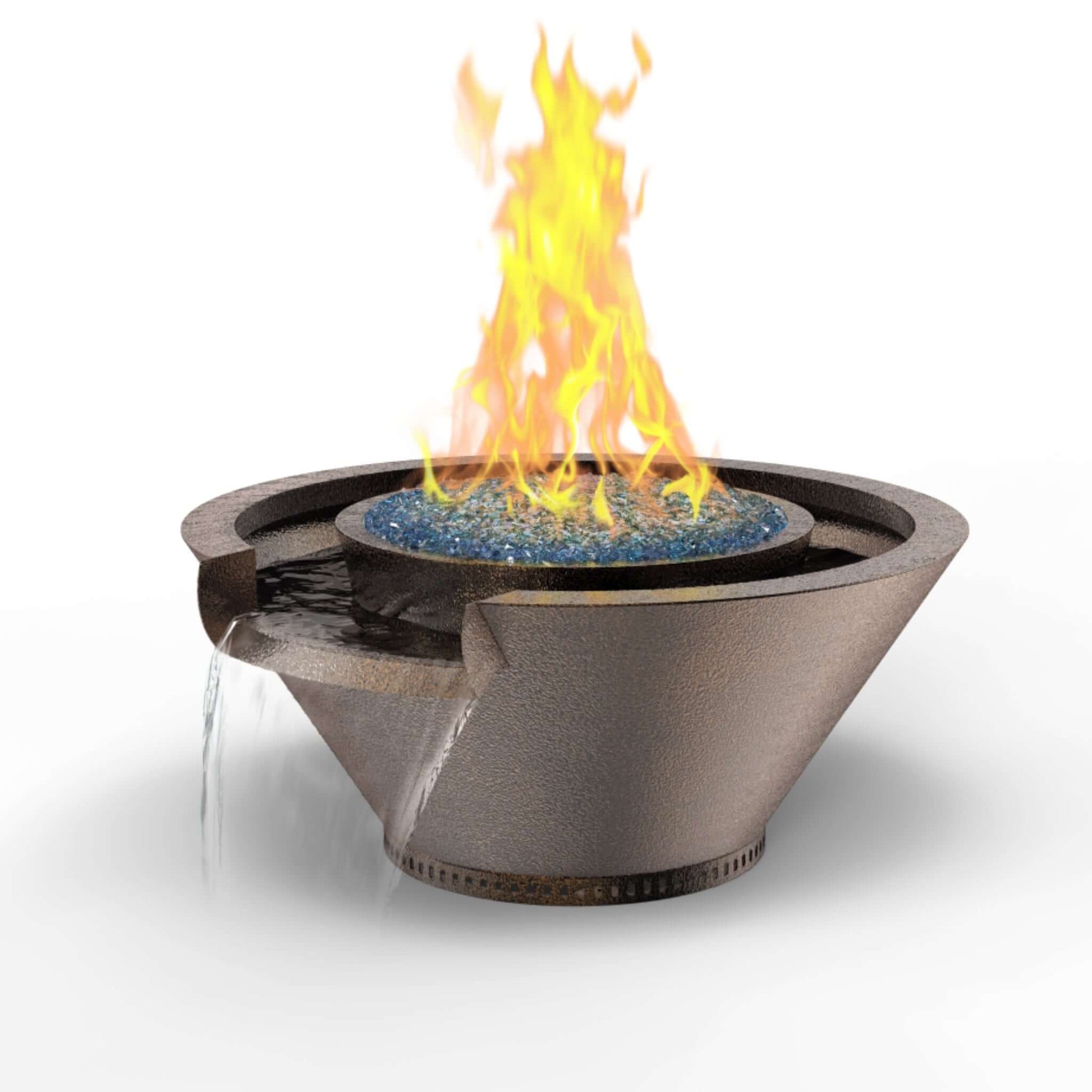 Grand Effects Fire & Water Bowl Round Essex Artisan Series Seamless Lip Metallic SOS Pool SKU: 12345