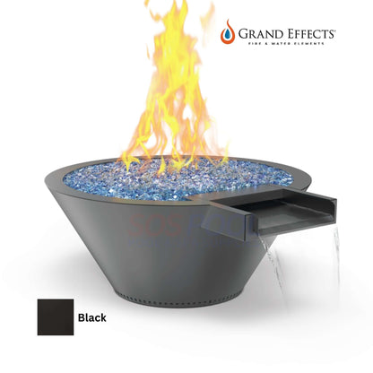 Grand Effects Round Essex Fire & Water Bowl in Metallic Finish, SKU: SOS Pool, durable for outdoor use.