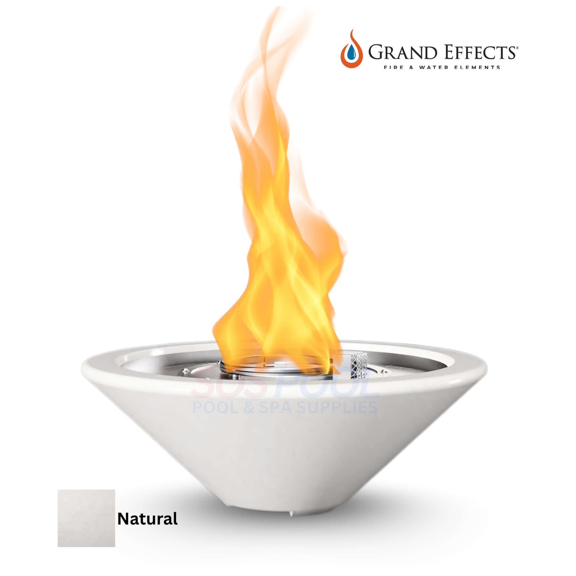 Grand Effects Essex Fire Bowl in Concrete, SOS Pool, durable outdoor fire feature, SKU: 12345