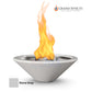 Grand Effects Essex Fire Bowl in stone gray with flame, outdoor fire feature for SOS Pool, SKU: 31"