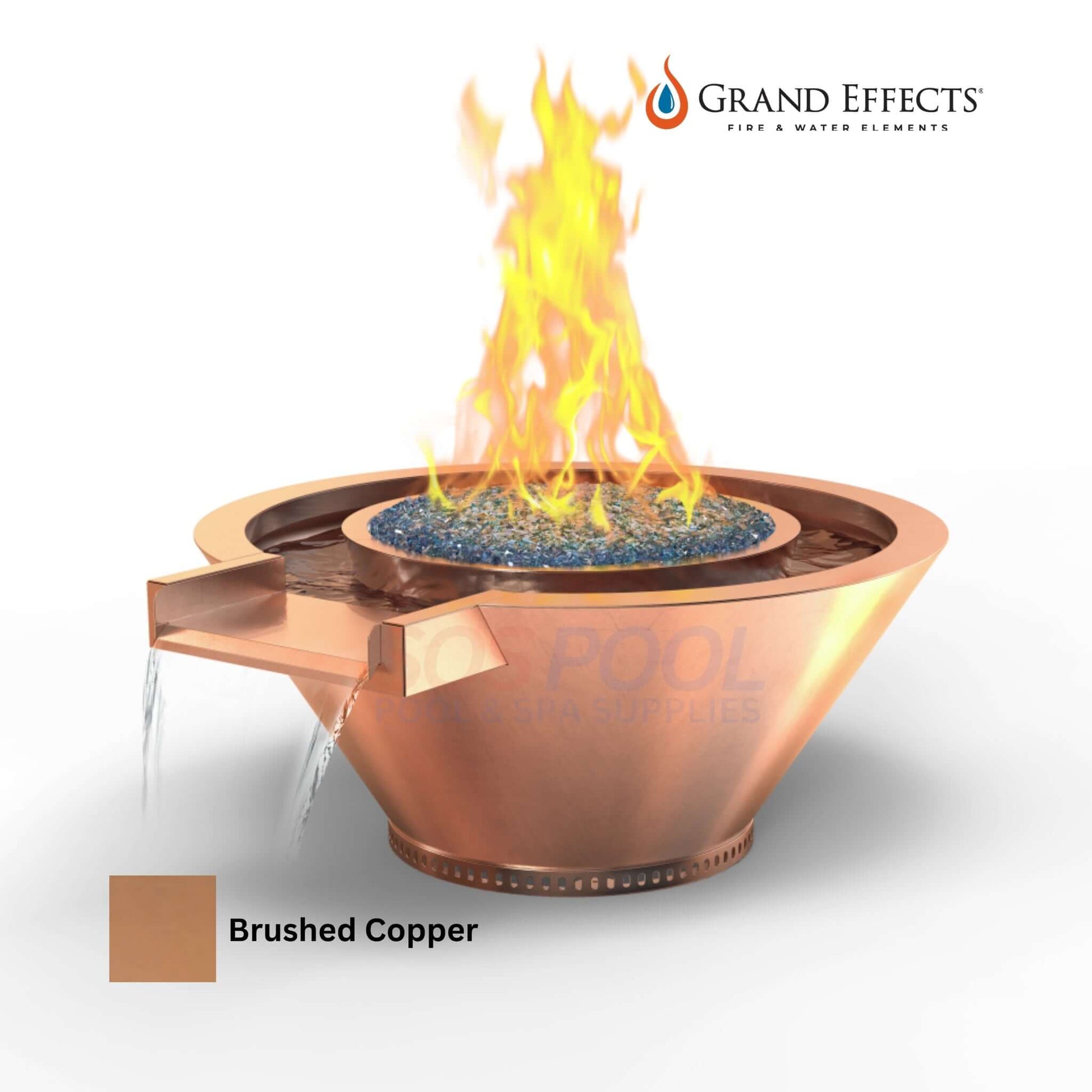 Grand Effects Fire & Water Bowl Round Essex Artisan Series Extended Lip Copper SOS Pool SKU: Grand Effects