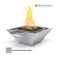Grand Effects Square Fire & Water Bowl, Artisan Series, Brushed Stainless Steel finish, model SOS Pool.