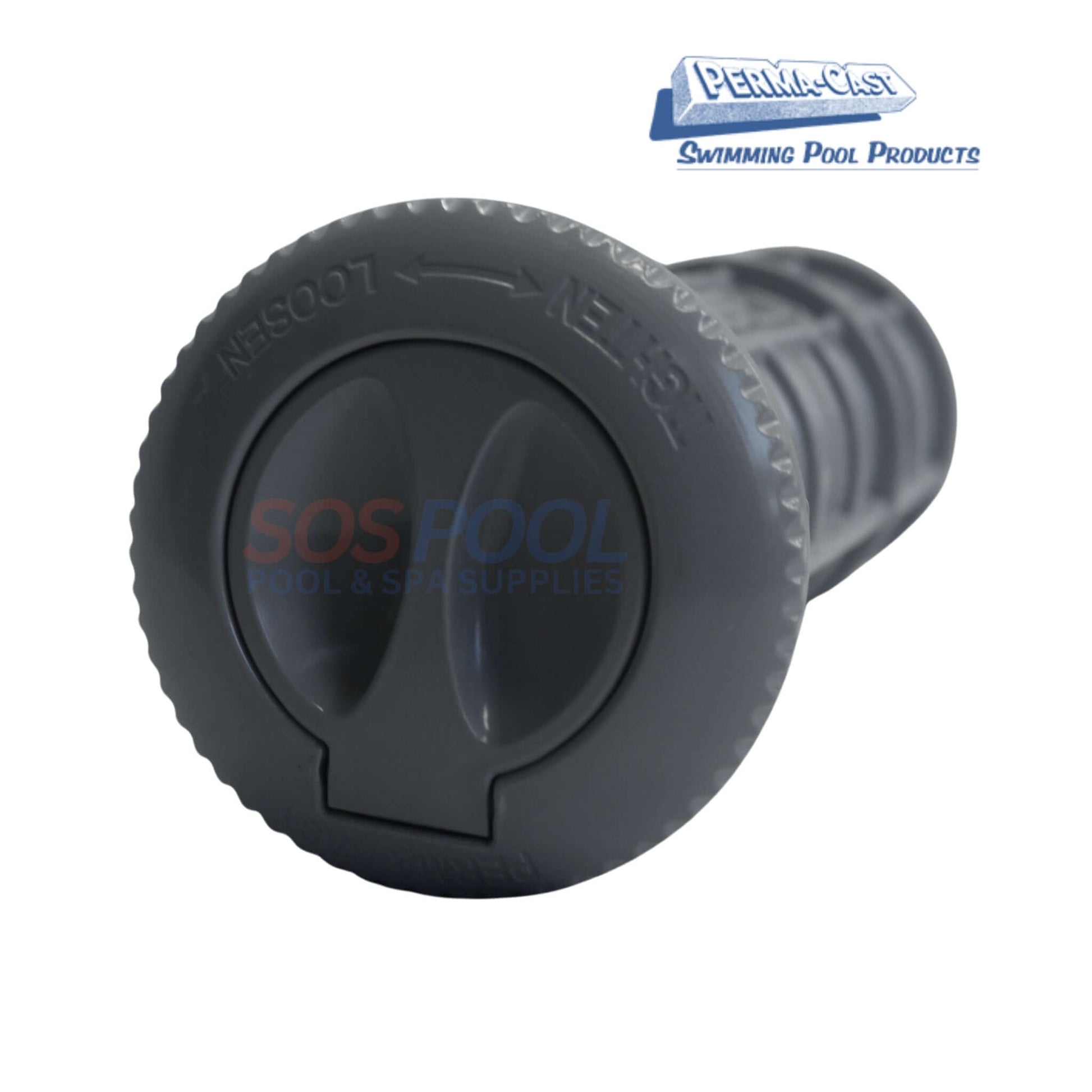 Gray Umbrella Socket Pool Deck Anchor | PS-7015-UG with flip insert, showing durable ABS design for pool supplies and swimming pool parts.