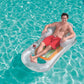 Young man relaxing on H2O GO Designer Fashion Lounge inflatable float in a pool, SKU 43028E, SOS Pool.