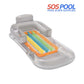 H2O GO Designer Fashion Lounge 43028E in clear material with colorful stripes, featuring arm rests and cup holder for lounging. SOS Pool supplies.