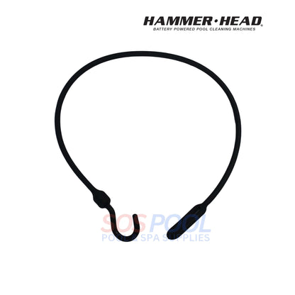 HammerHead Cleaner 30" Bungee Cord HH1125, black, ideal for securing vacuum heads in SOS Pool cleaning systems.