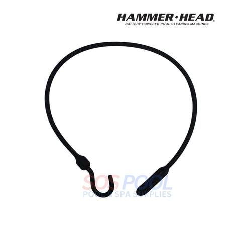 HammerHead Cleaner 30" Bungee Cord HH1125, black, ideal for securing vacuum heads in SOS Pool cleaning systems.