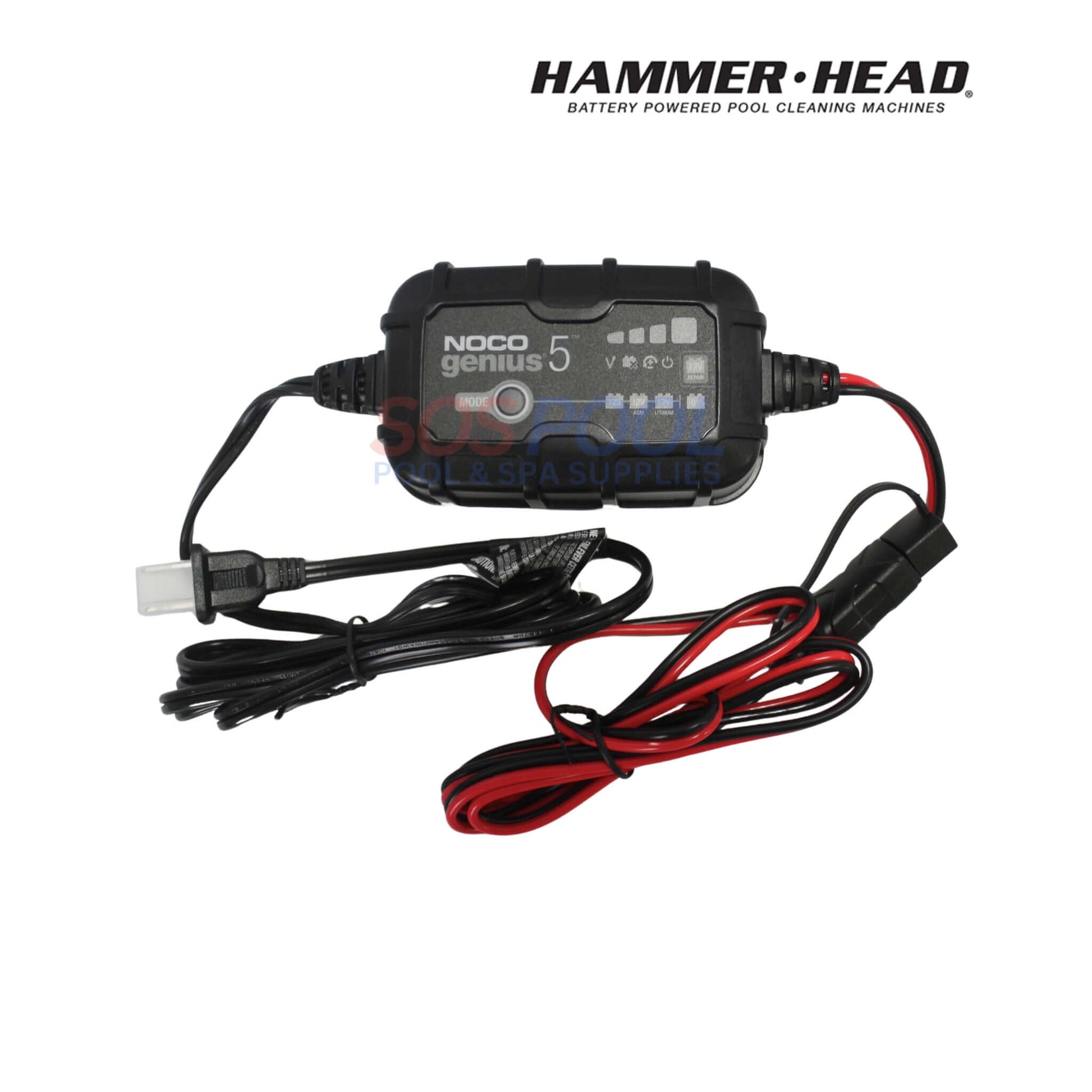 HammerHead Remora Portable Pool Vacuum | XR1600 charger Noco Genius 5 for battery-powered pool cleaning, SOS pool supplies.