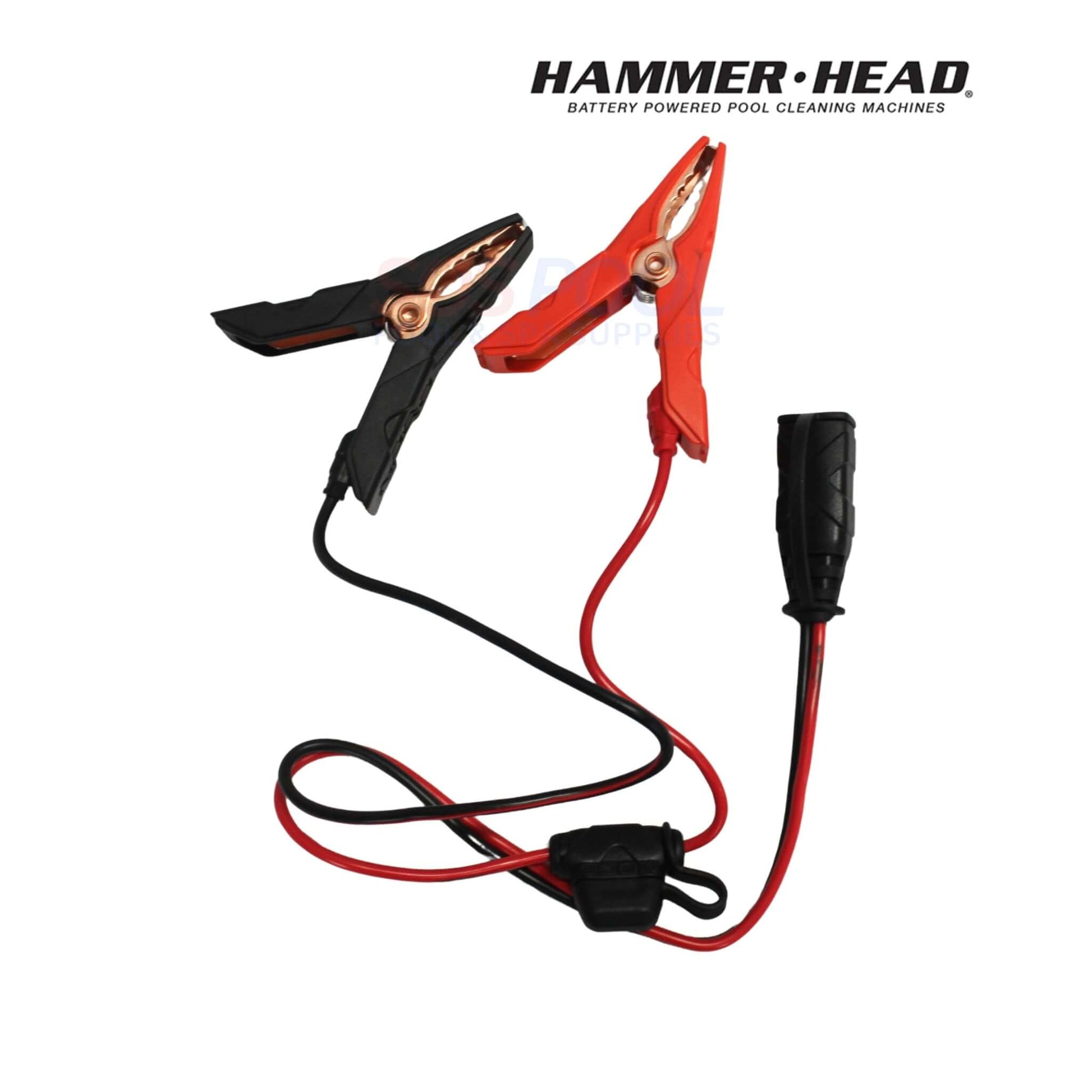 HammerHead Remora Portable Pool Vacuum | XR1600 battery clips, red and black cables for pool cleaning equipment, SOS pool supplies.
