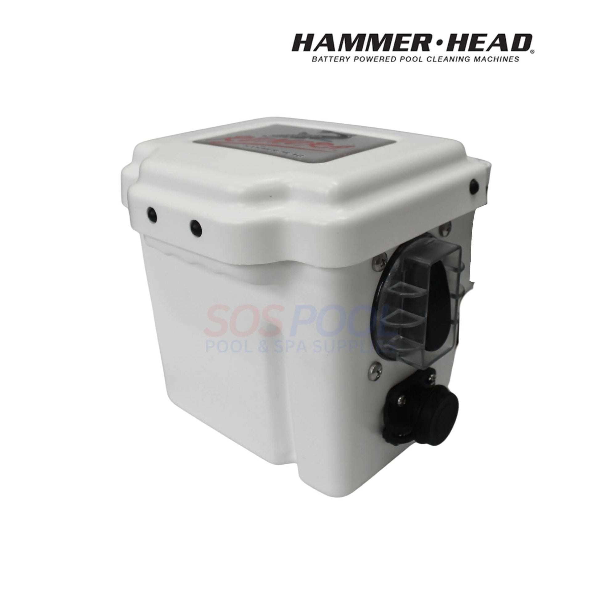 HammerHead Remora Portable Pool Vacuum | XR1600 battery pack, white, compact design for portable pool cleaning by SOS Pool.