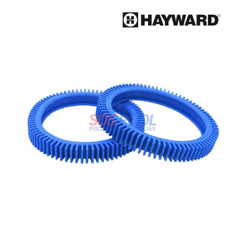 Hayward back tires for Poolvergnuegen 4 wheel cleaners, 2 pack, blue, model 896584000-082, ideal for SOS Pool maintenance.