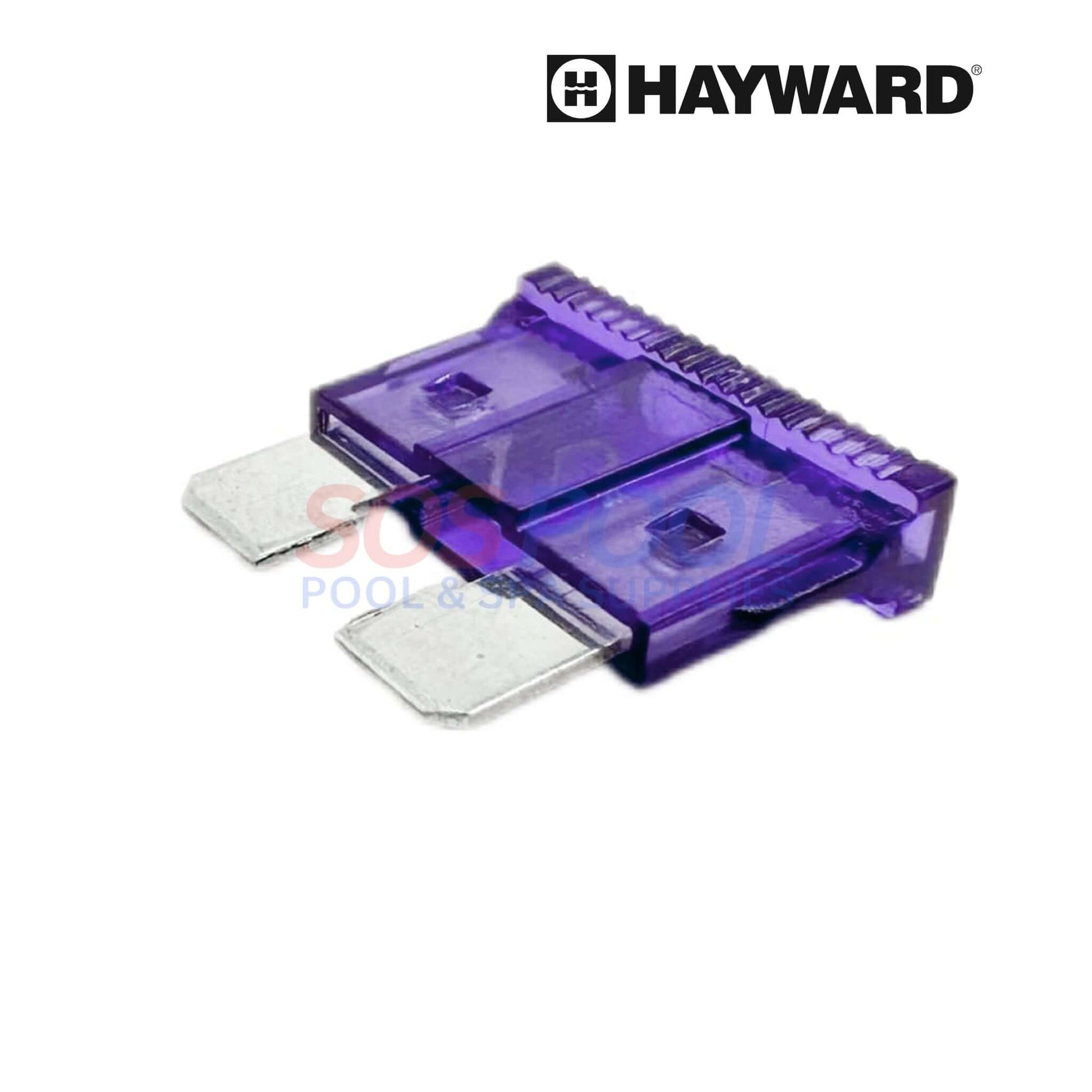 Hayward 3.0 AMP blade fuse for H-Series heaters, OEM replacement, part of Hayward Blade Fuse Kit, SOS Pool.
