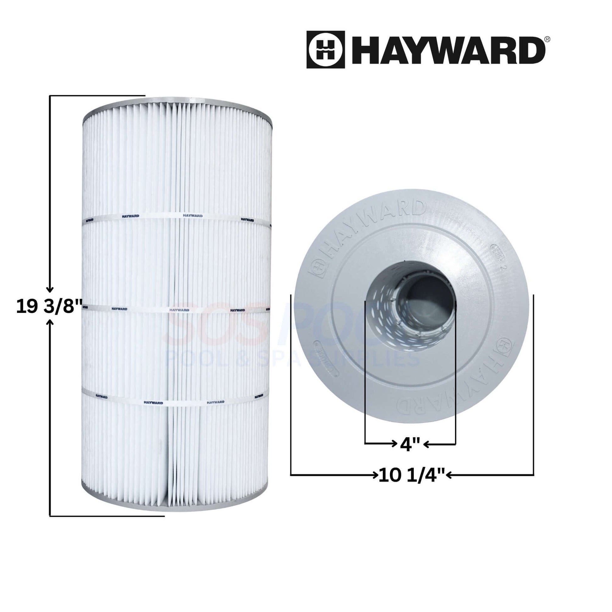 Hayward SwimClear CX100XRE Cartridge filter, 19-3/8" tall, 10-1/4" wide, 100 sq ft, ideal for SOS Pool supplies and swimming pool parts.