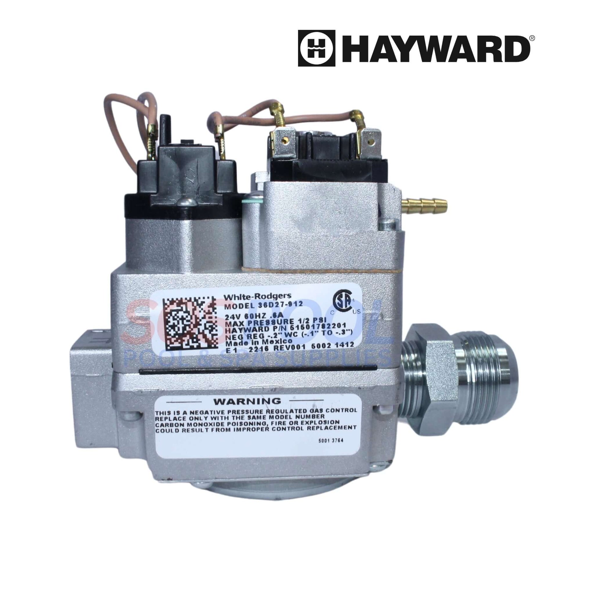 Hayward FD Natural Gas Valve HDXFGSV001 for HDF heaters, ensuring precise gas flow control for SOS Pool systems.