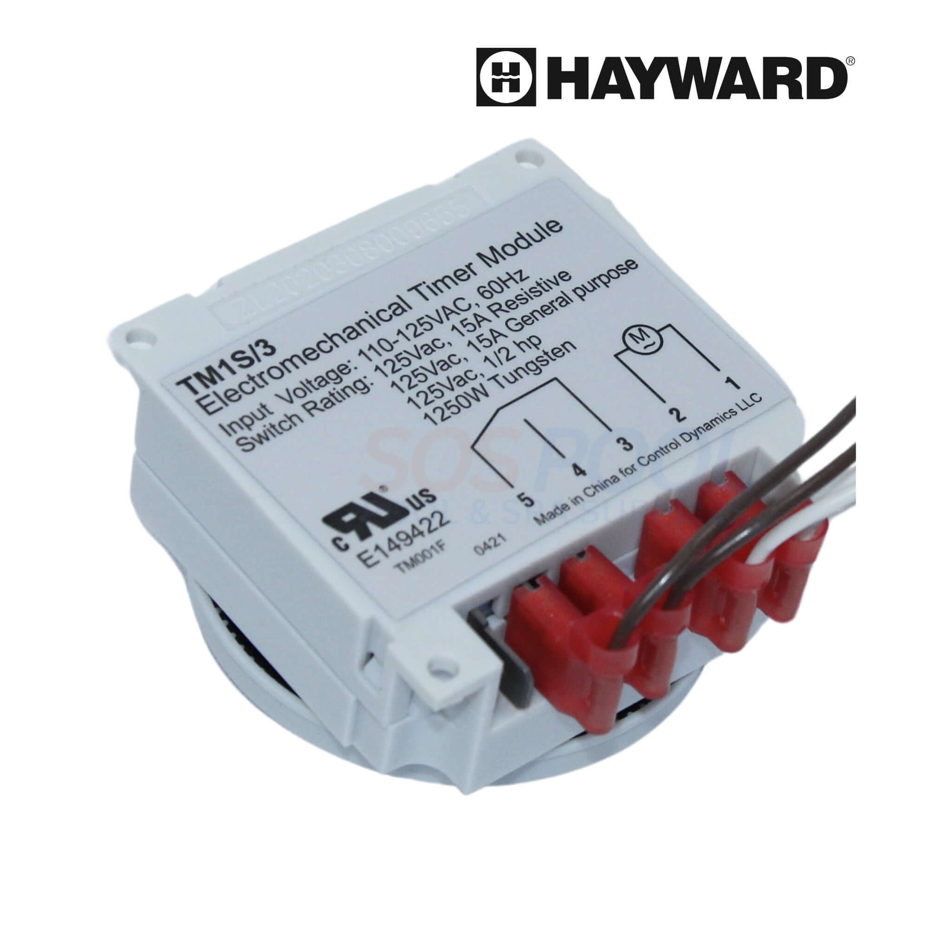 Hayward Electromechanical Timer Module, 120V/15A, compatible with AquaTrol systems, SKU E149422.