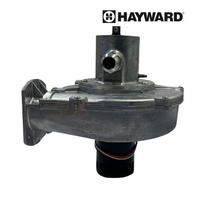 Hayward HC Series HDF Combustion Blower | HDXFBWR001 side view, durable metal housing, designed for pool heaters, SOS Pool supplies.