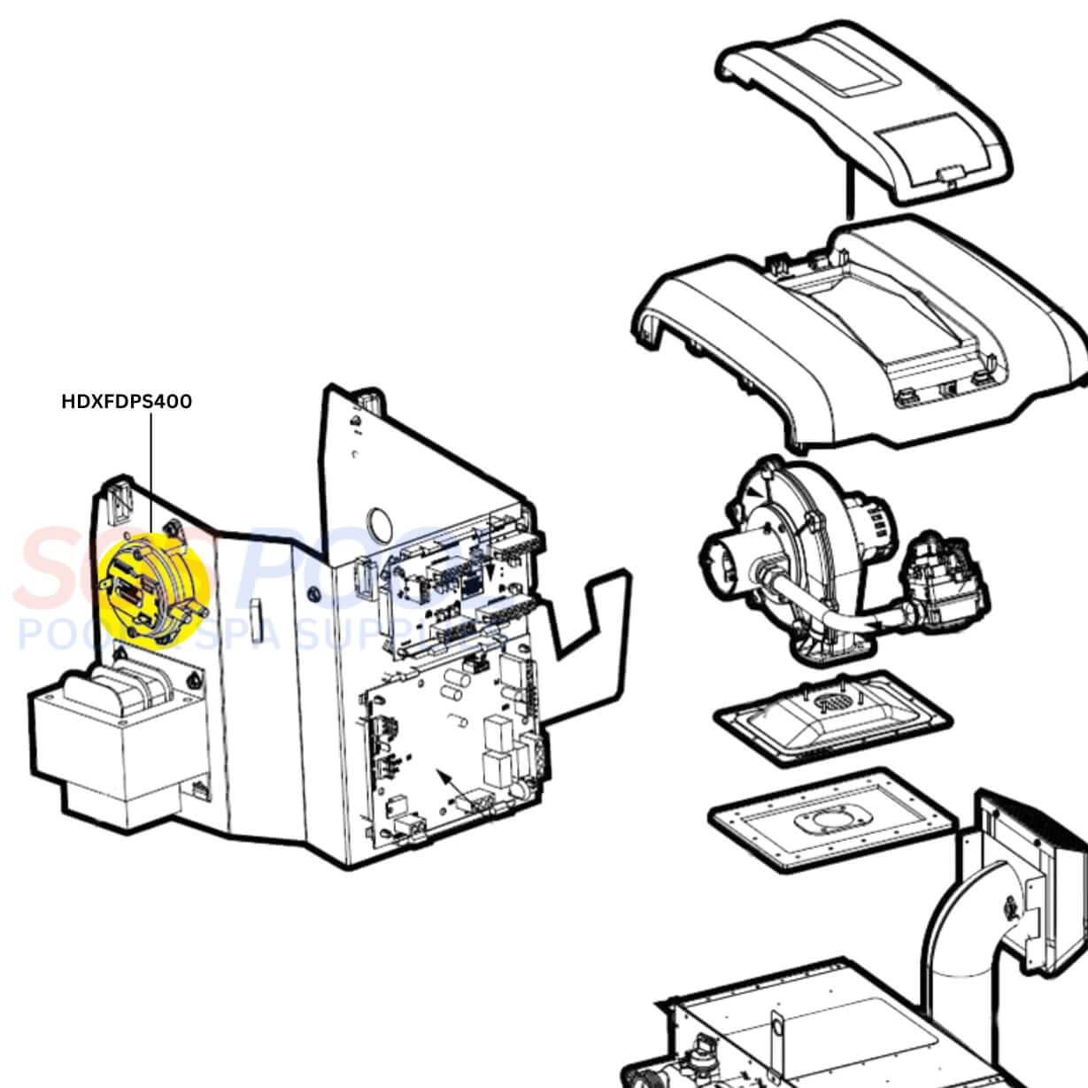 Hayward Differential Pressure Switch For HDF400 | HDXFDPS400