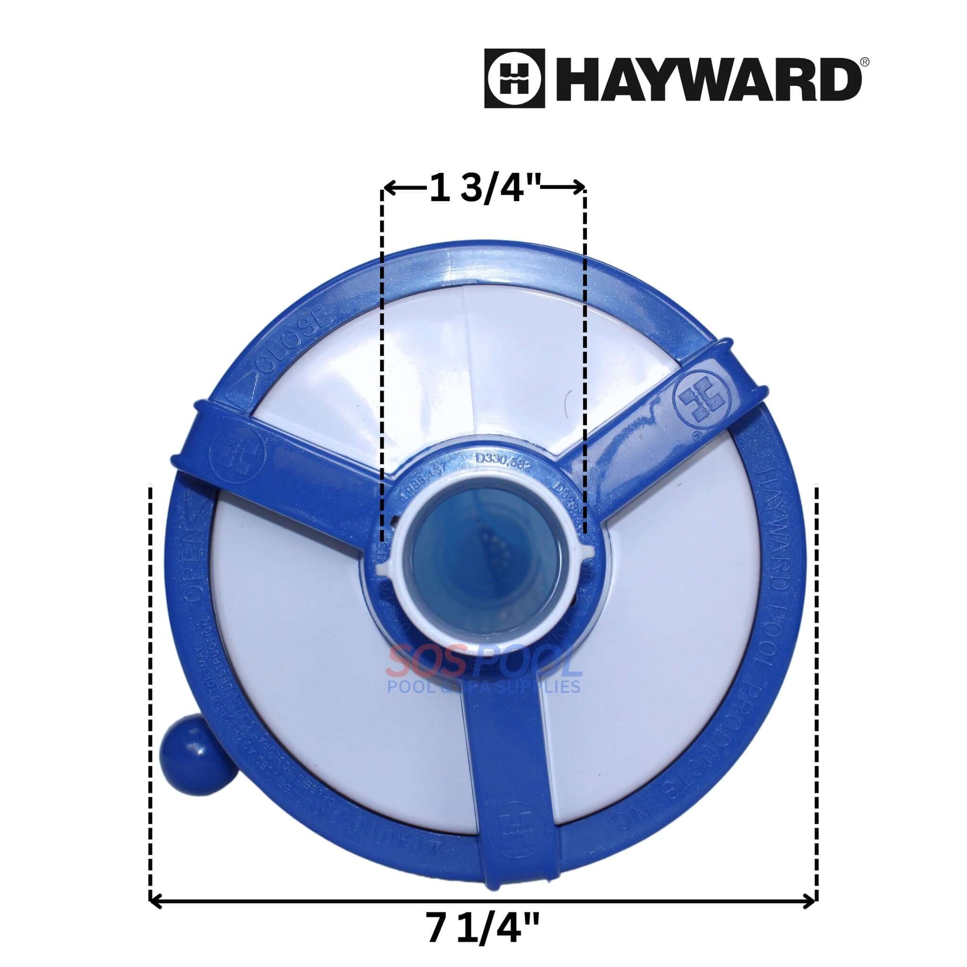 Hayward Leaf Canister W530 top view, 7.25" diameter, designed for SOS Pool cleaning system; effective debris filtration.