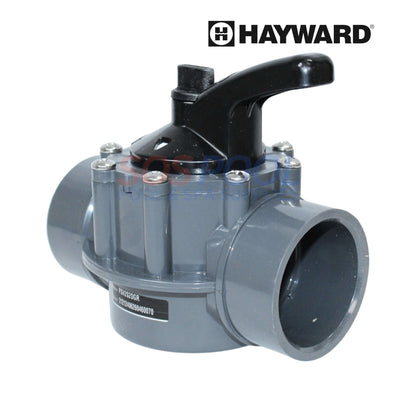 Hayward PVC 3-Port Diverter Valve PSV3S2DGR for pool and spa systems, compatible with 2" and 2.5" plumbing, quality construction.