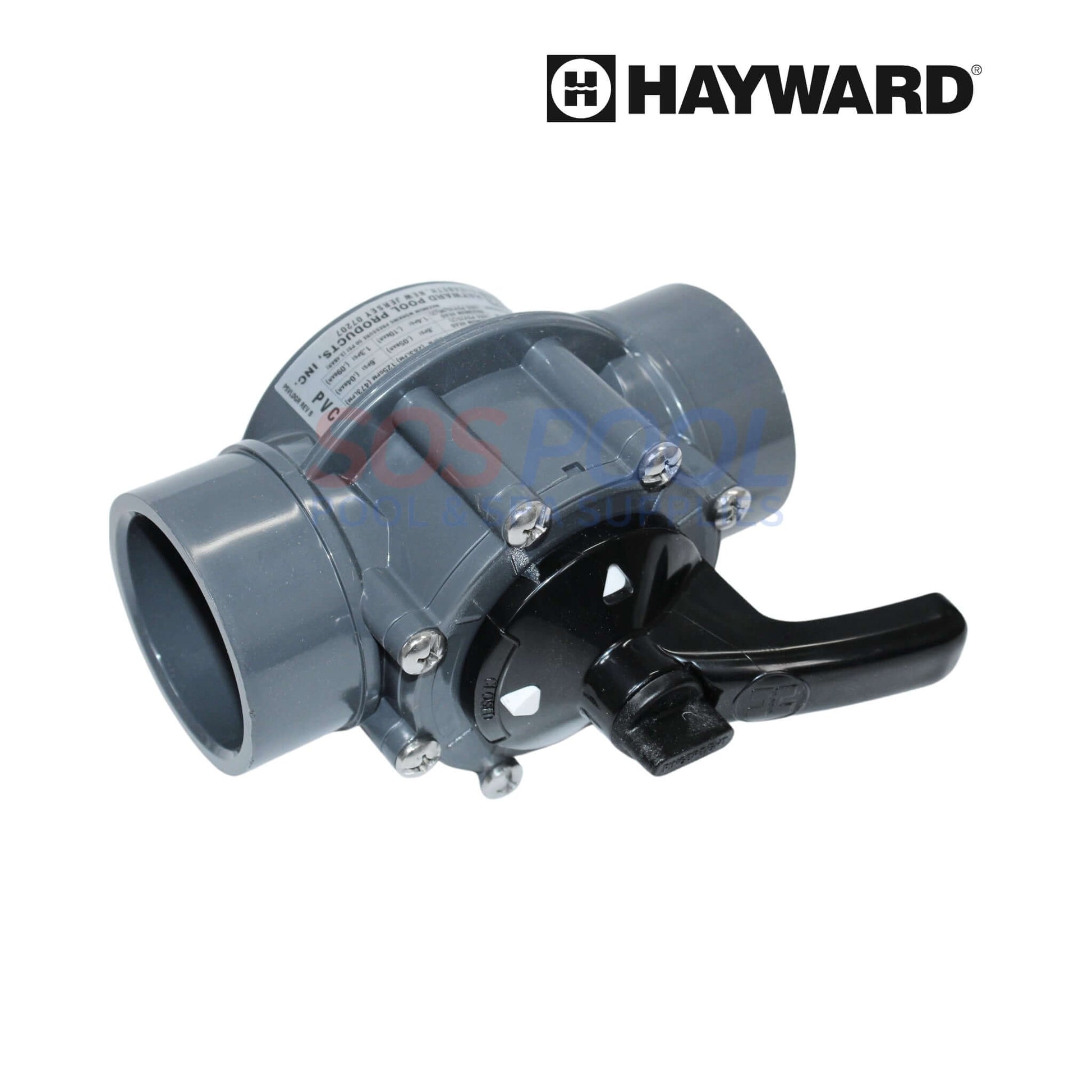 Hayward PVC 3-Port Diverter Valve PSV3S2DGR for pools and spas, compatible with 2"-2.5" plumbing, efficient water flow management.