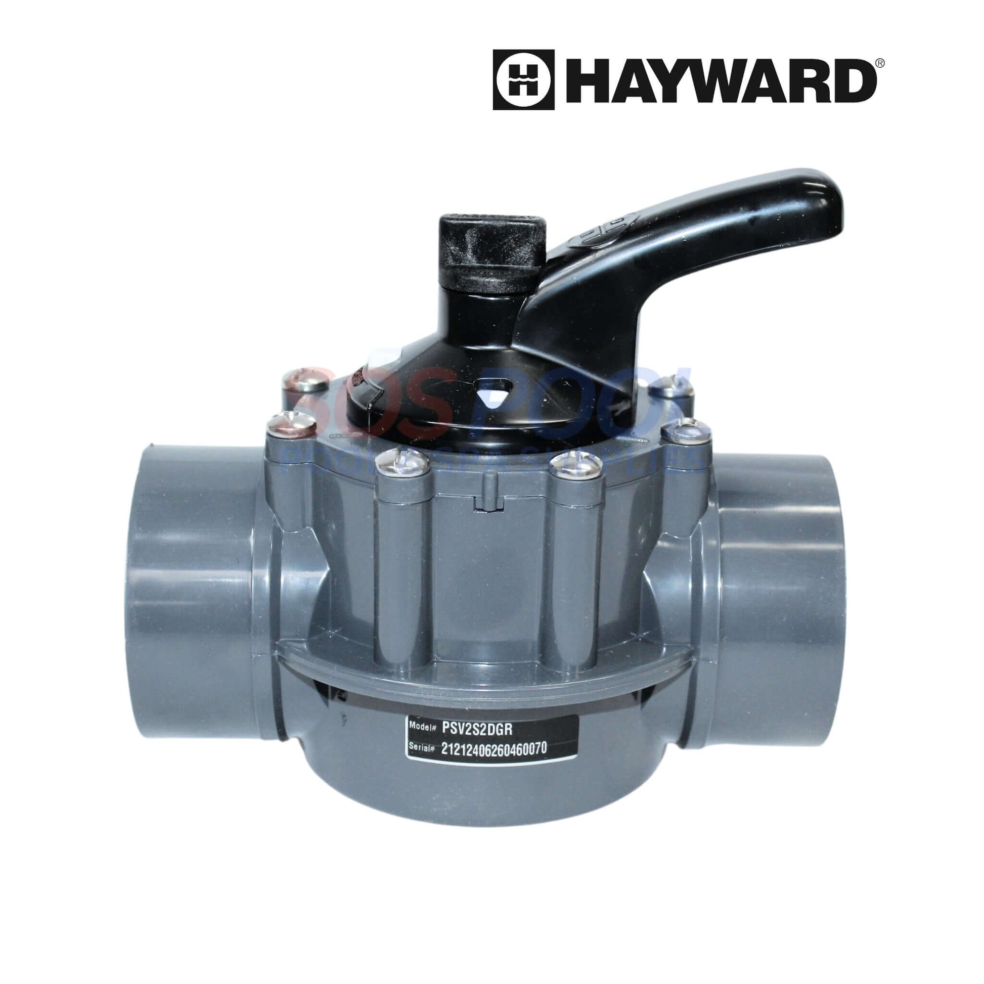 Hayward PVC 3-Port Diverter Valve PSV3S2DGR, 2"-2.5", efficient water flow control for pools by SOS Pool.