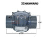Hayward PVC Check Valve PSCV2S2DGR 2"-2.5" for pool systems by SOS Pool, corrosion-resistant with clear inspection top.