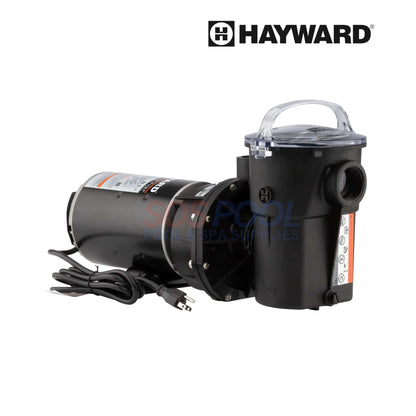 Hayward Power-Flo LX 1 HP Pool Pump | W3SP1580 side view showing sturdy design, for outdoor use in above-ground pools, SOS pool supplies.